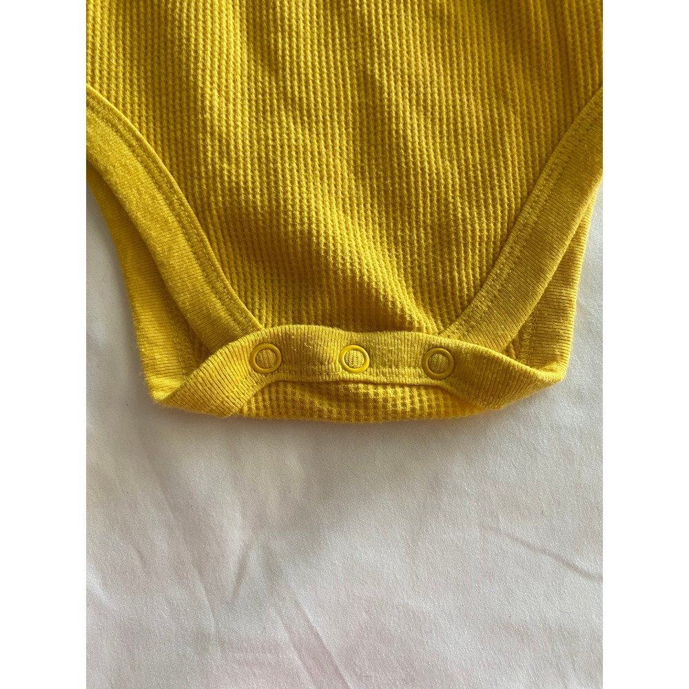 Garanimals Boys Waffle Knit Baseball Henley Bodysuit 24M Yellow Navy GNBF19402E1